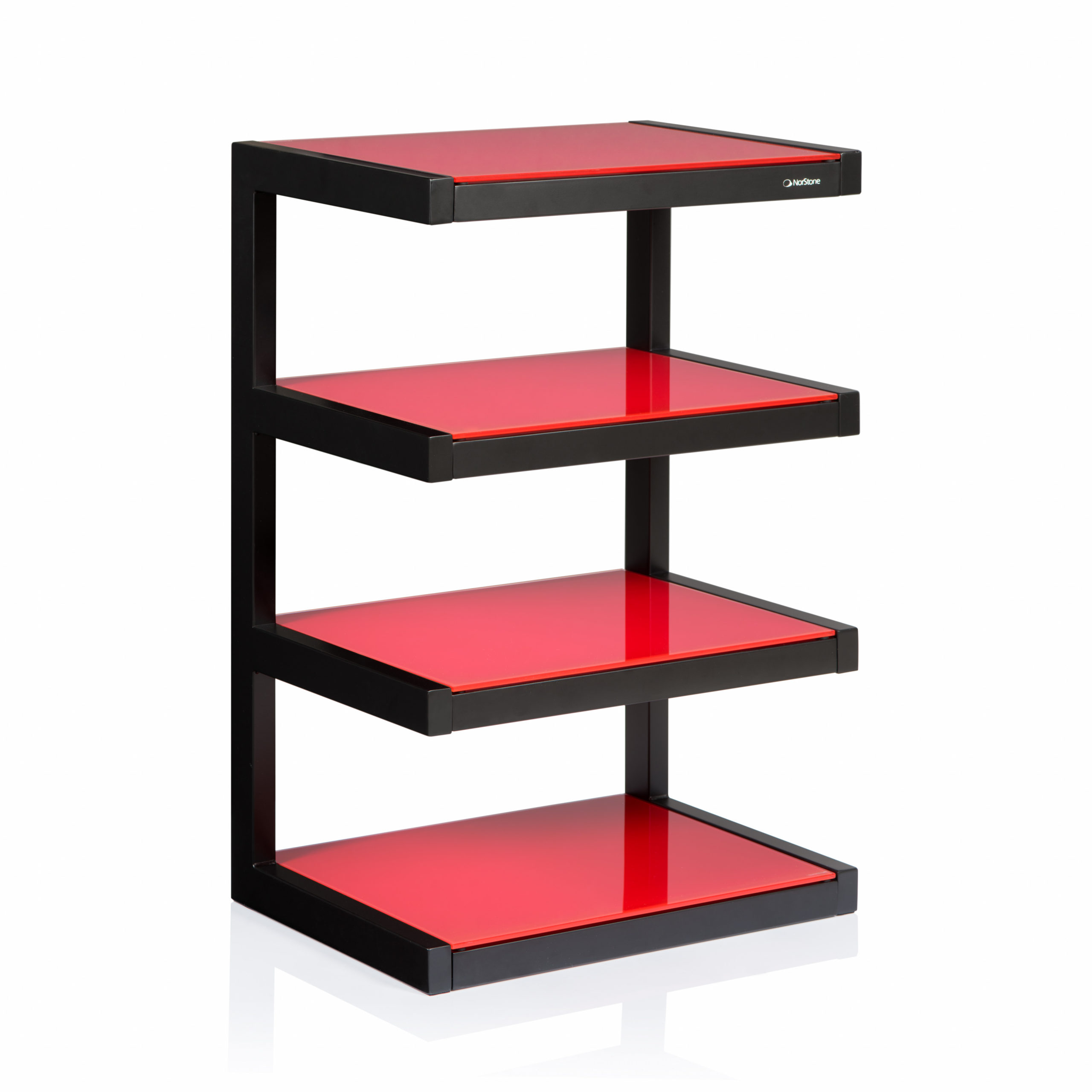 Norstone Esse Fourniture Hi-Fi noir et verre rouge