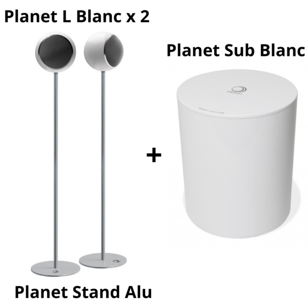 Pack Elipson 2.1 Blanc + Pieds