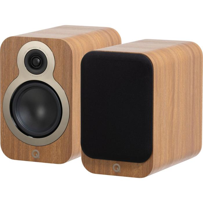 Q Acoustics 3020C Altoparlanti Da Scaffale In Noce – Suono Potente E Dinamico, Unità Basso 120mm, Tweeter 22mm, Risposta 60Hz-30kHz, 87dB